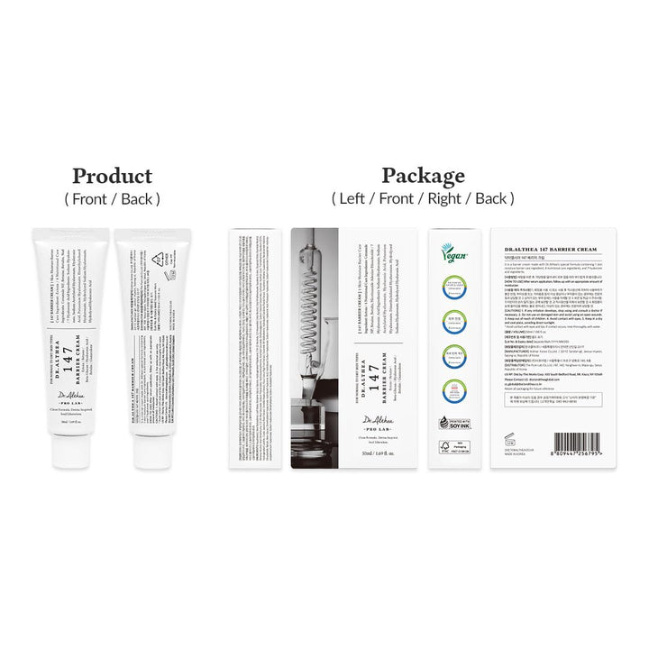 Dr.Althea 147 Barrier Cream | Daily Skin Barrier Care | Deep Hydrating with Hyaluronic Acid &amp; Ceramides | Korean Vegan Skincare for All Skin Types | 1.69 Fl Oz (Ver.2 - Pack of 1)