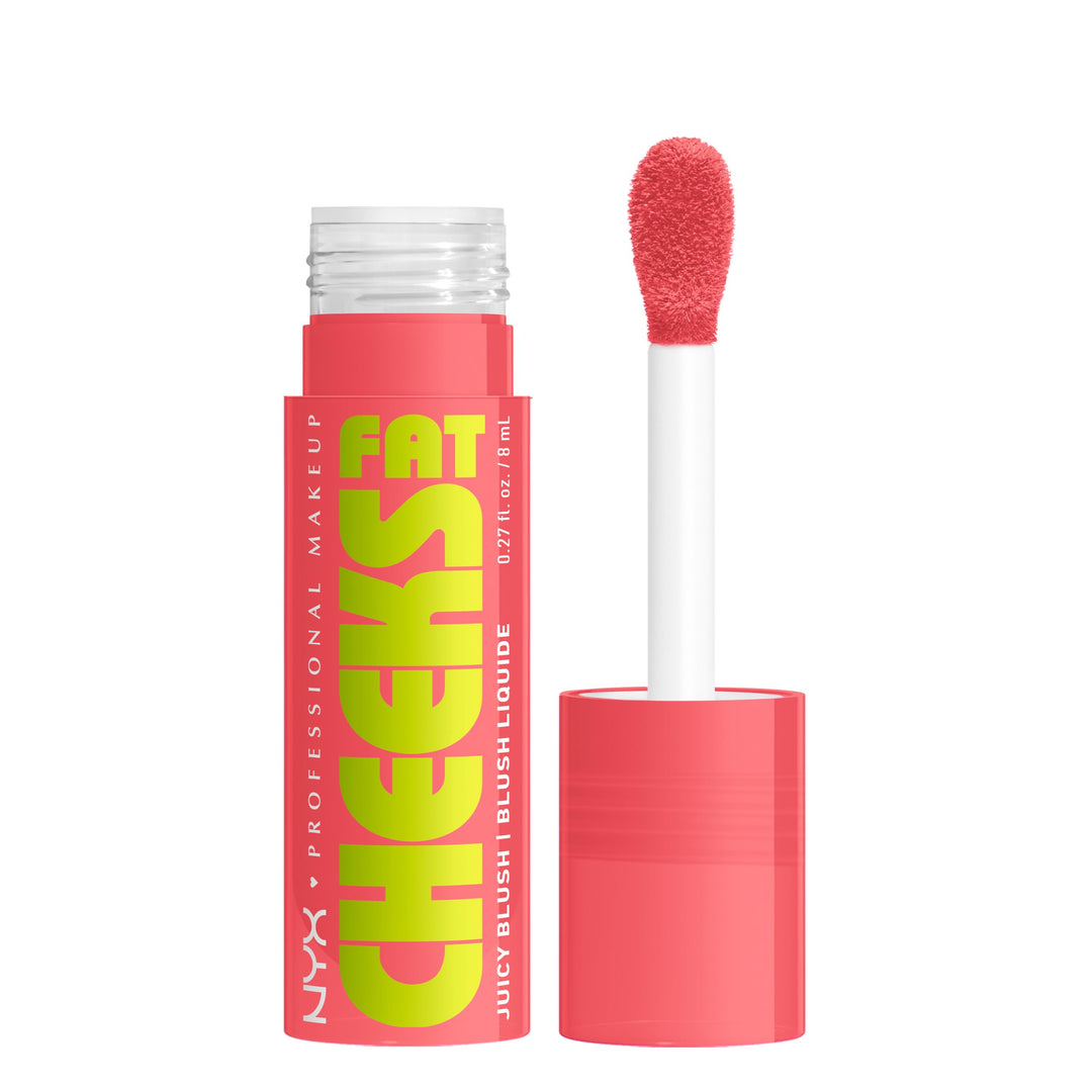 NYX PROFESSIONAL MAKEUP Fat Cheeks Liquid Blush, Buildable, Dewy Blush with Long-Lasting 12HR Wear - Blueberry Burst (Cool Purple)