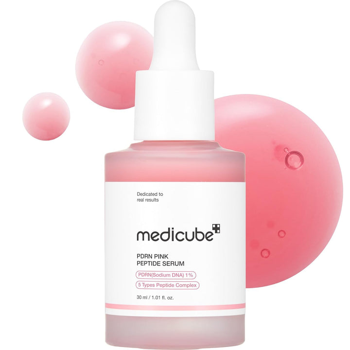 medicube PDRN Pink Peptide Serum with Salmon DNA | Pink Glow Serum with Peptides &amp; Niacinamide for Hydration &amp; Firm-Looking Skin | Uneven Tone Care | Korean Skincare, 1.01 fl. Oz