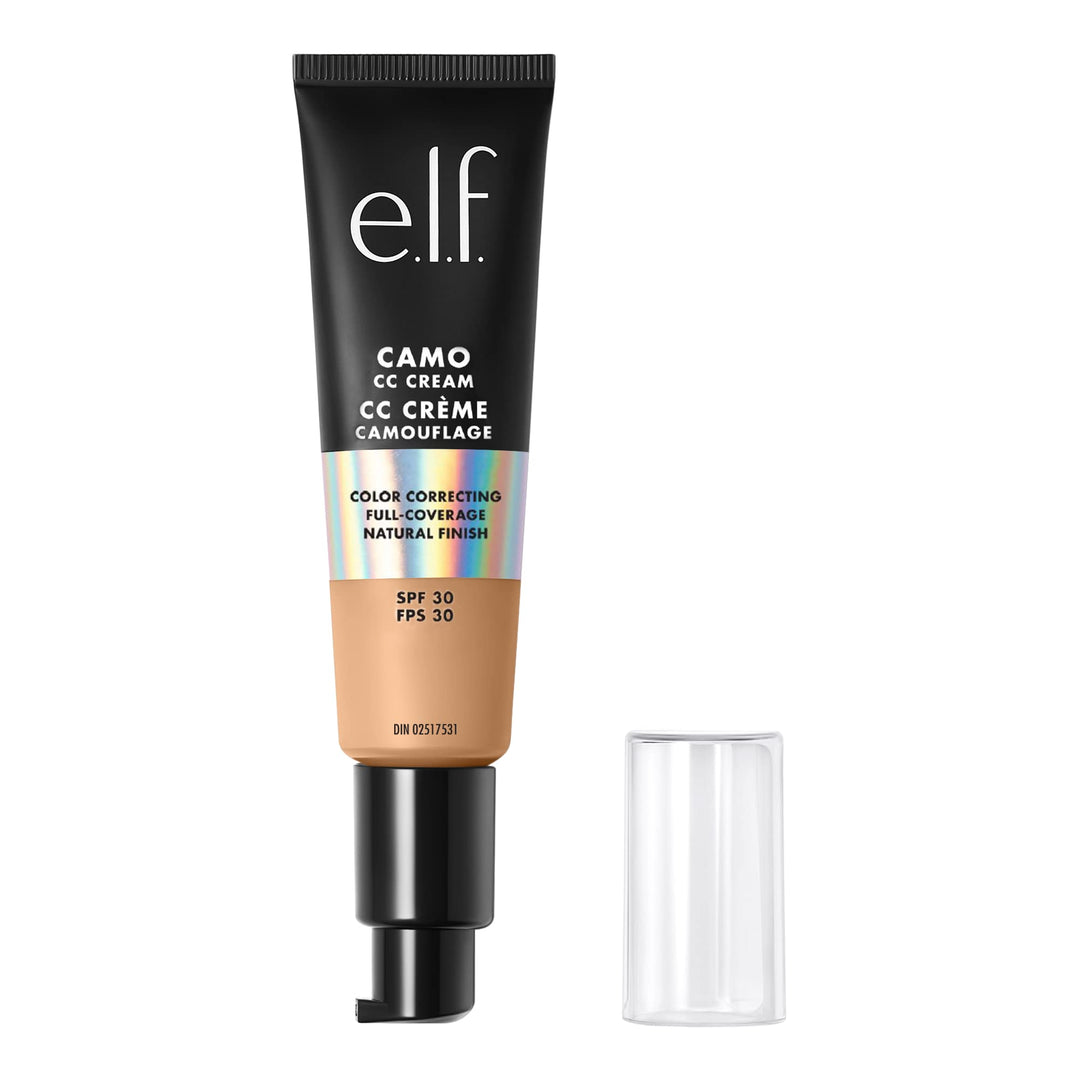 e.l.f. Camo CC Cream, Color Correcting Medium-To-Full Coverage Foundation with SPF 30, Light 210 N, 1.0 Oz (30g)