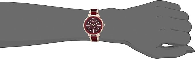 Anne Klein AK/1413LBSV Women's Resin Bracelet Watch - Burgundy/Gold