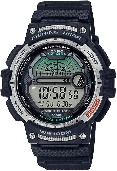 Casio Men's Fishing Timer Quartz Watch with Resin Strap - Model WS-1200H-1AVCF - 3alababak