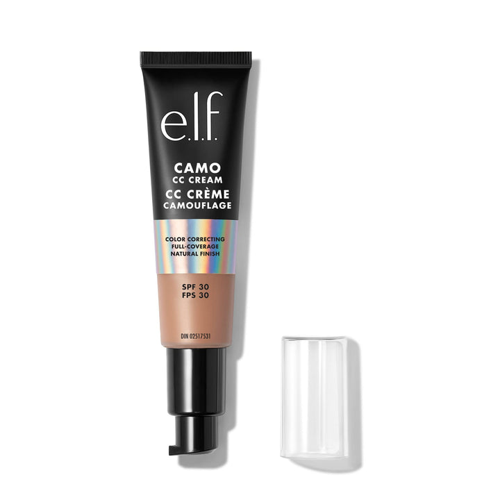 e.l.f. Camo CC Cream, Color Correcting Medium-To-Full Coverage Foundation with SPF 30, Light 210 N, 1.0 Oz (30g)