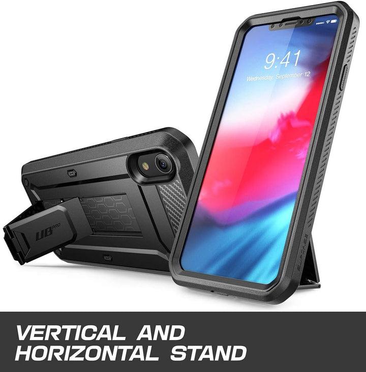 SUPCASE Unicorn Beetle Pro Series Case Designed, with Built-In Screen Protector Full-Body Rugged Holster Case for iPhone XR 6.1 Inch (2018 Release) (Black)