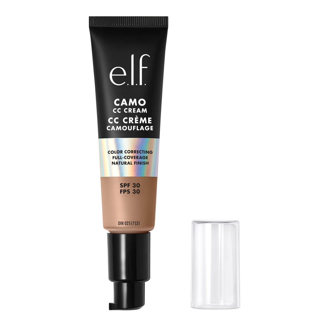 e.l.f. Camo CC Cream, Color Correcting Medium-To-Full Coverage Foundation with SPF 30, Light 210 N, 1.0 Oz (30g)