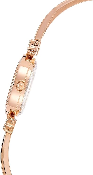 Anne Klein Women's Premium Crystal Accented Bangle Watch and Bracelet Set, AK/2238RGST