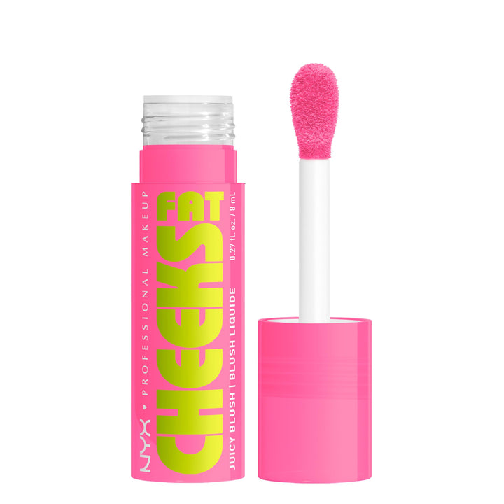 NYX PROFESSIONAL MAKEUP Fat Cheeks Liquid Blush, Buildable, Dewy Blush with Long-Lasting 12HR Wear - Blueberry Burst (Cool Purple)