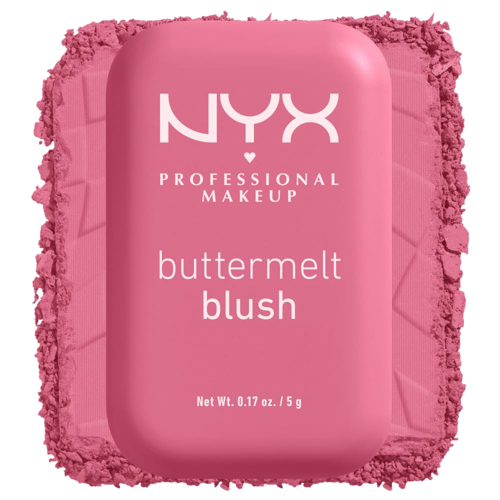 NYX PROFESSIONAL MAKEUP Buttermelt Powder Blush, Fade and Transfer-Resistant Blush, Up to 12HR Make Up Wear, Vegan Formula