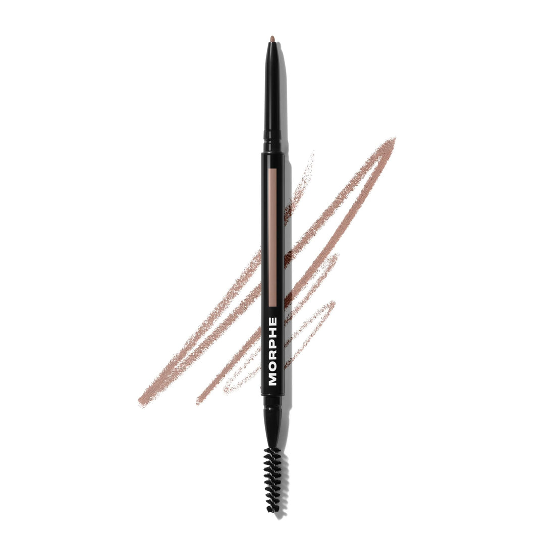 Morphe Micro Dual Eyebrow Pencil - Dual-Ended Brow Pencil Featuring a Retractable, Ultra-Precise, Pointed Tip - Richly Pigmented, Smooth-Gliding, Long-Lasting Wax Formula