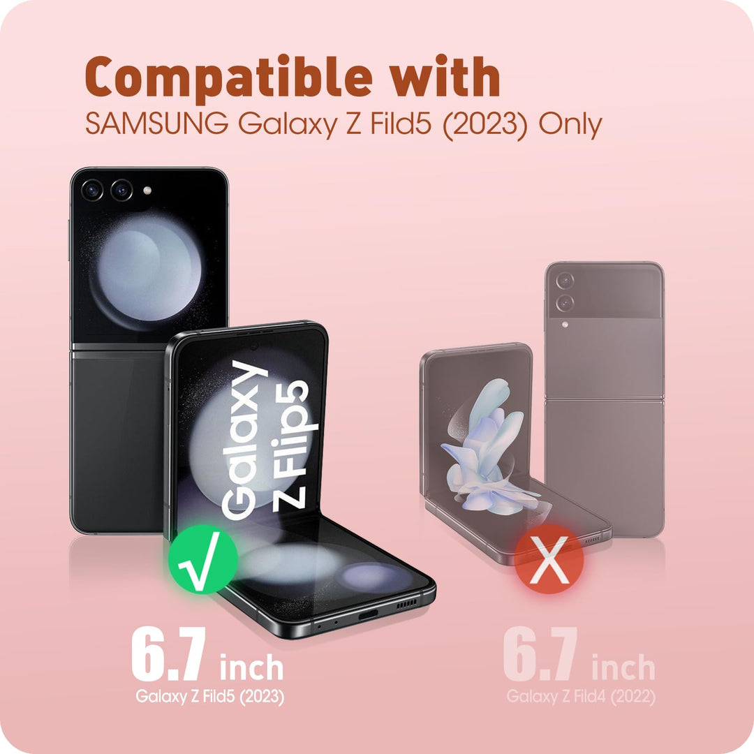 i-Blason Cosmo for Samsung Galaxy Z Flip 5 Case with Hinge Protection, [Built-in Front Screen Protector] Slim Stylish Protective Case
