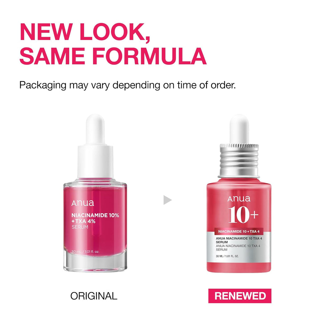 Anua Niacinamide 10 + TXA 4 Serum, Dark Spot Care, Hyaluronic Acid, Tranexamic Acid, Lightweight &amp; Hydrating All-in-One Daily Facial Serum for Glass Skin, Korean Skincare, 1.01 fl.oz