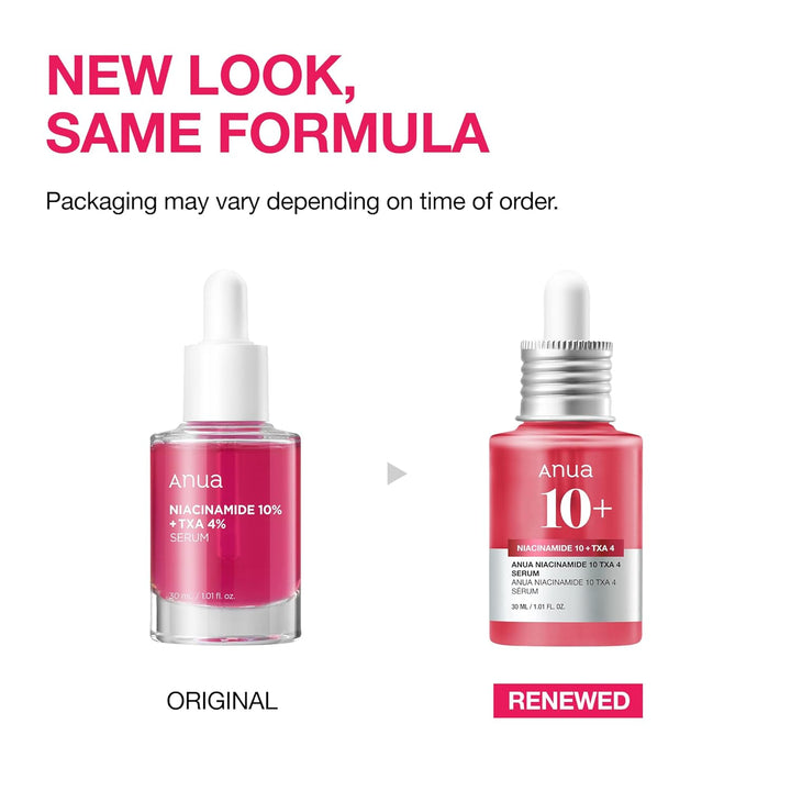 Anua Niacinamide 10 + TXA 4 Serum, Dark Spot Care, Hyaluronic Acid, Tranexamic Acid, Lightweight &amp; Hydrating All-in-One Daily Facial Serum for Glass Skin, Korean Skincare, 1.01 fl.oz