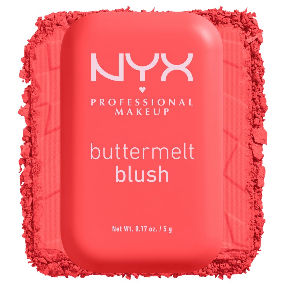 NYX PROFESSIONAL MAKEUP Buttermelt Powder Blush, Fade and Transfer-Resistant Blush, Up to 12HR Make Up Wear, Vegan Formula