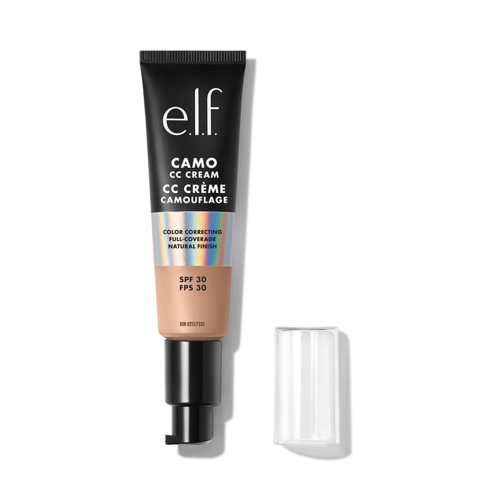 e.l.f. Camo CC Cream, Color Correcting Medium-To-Full Coverage Foundation with SPF 30, Light 210 N, 1.0 Oz (30g)