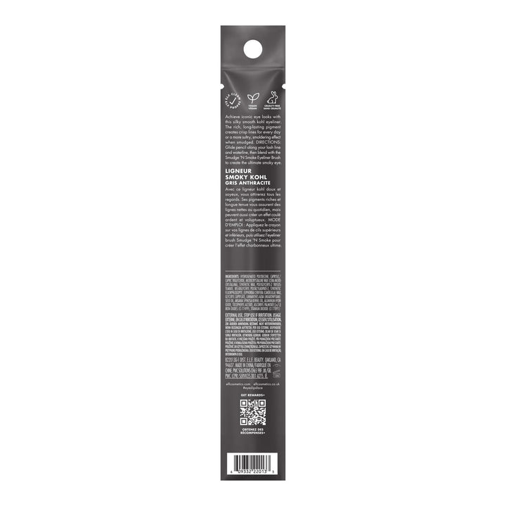 e.l.f. Smoky Kohl Eyeliner, Eye Pencil For Creating Long-Lasting, Bold, High-Pigmented Makeup Looks, Vegan &amp; Cruelty-Free