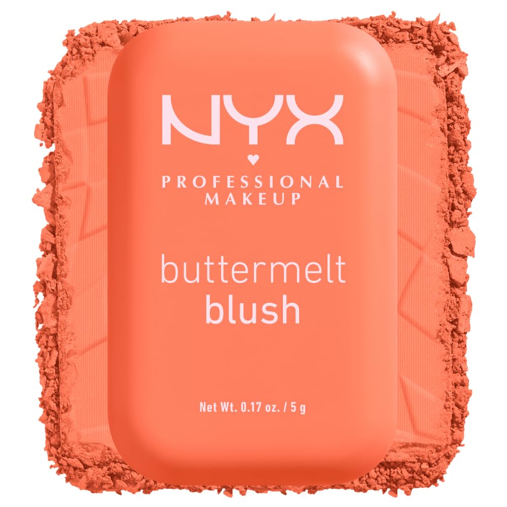 NYX PROFESSIONAL MAKEUP Buttermelt Powder Blush, Fade and Transfer-Resistant Blush, Up to 12HR Make Up Wear, Vegan Formula