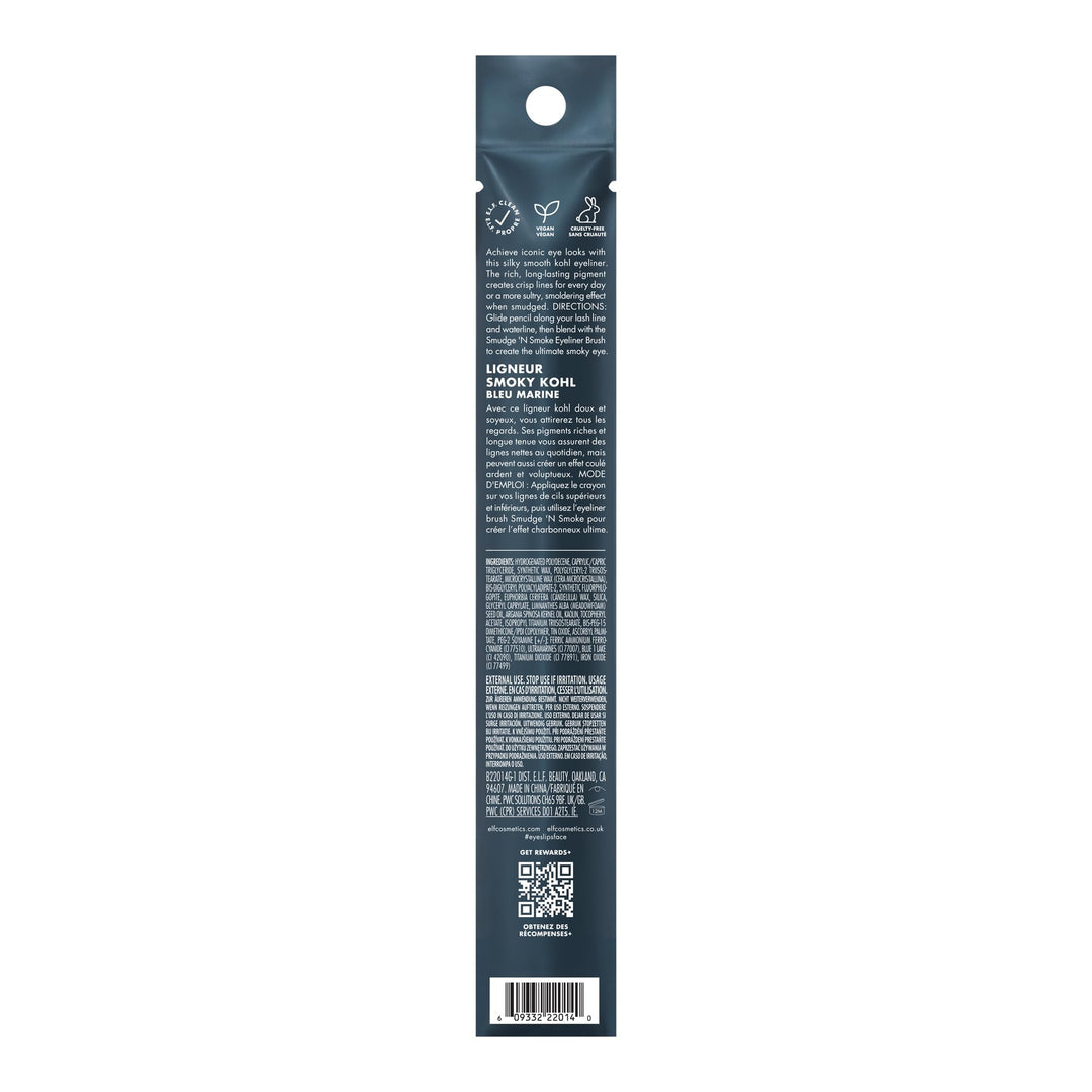 e.l.f. Smoky Kohl Eyeliner, Eye Pencil For Creating Long-Lasting, Bold, High-Pigmented Makeup Looks, Vegan &amp; Cruelty-Free