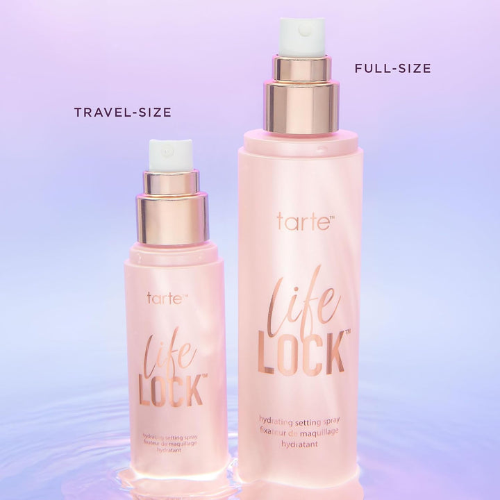 tarte Life Lock Hydrating Setting Spray – 10-in-1 Weightless Mist with Hyaluronic Acid to Hydrate &amp; Lock Long-Lasting Makeup, Waterproof, Sweatproof &amp; Transfer-Resistant, Vegan &amp; Cruelty Free