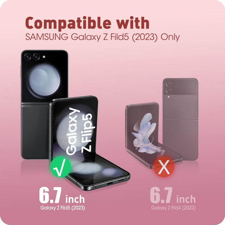 i-Blason Cosmo for Samsung Galaxy Z Flip 5 Case with Hinge Protection, [Built-in Front Screen Protector] Slim Stylish Protective Case