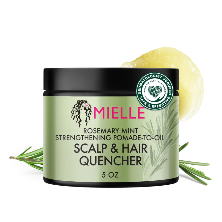 Mielle Organics Rosemary &amp; Mint Hair Pomade for Women &amp; Men - Conditioning Natural Hair Moisturizer to Quench the Scalp, Lock in Wave Patterns, Add Shine &amp; Help Protect Against Dryness (5 oz)