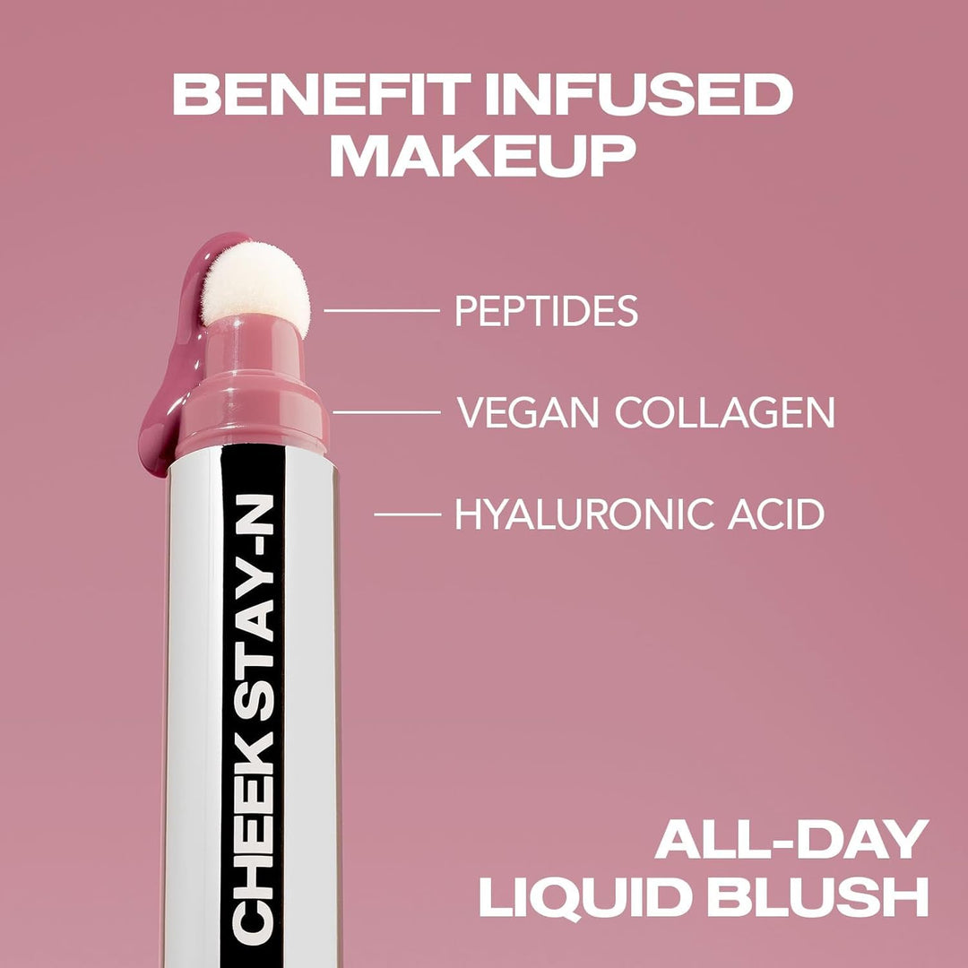 Sacheu Cheek STAY-N Liquid Blush for Cheeks — High Pigment, Buildable, Lightweight Cream Blush for Dewy &amp; Radiant Flushed Cheeks — Long-lasting &amp; Cruelty Free 0.34 Fl Oz