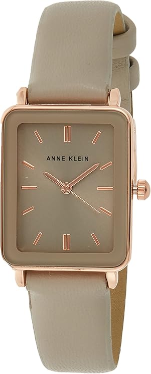 Anne Klein AK/3702BKBK Women's Strap Watch - Taupe/Rose Gold