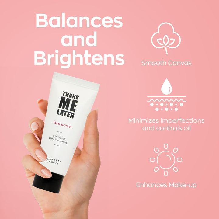Elizabeth Mott Thank Me Later Glow Enhancer - Hydrating Face Primer &amp; Highlighter for Radiant Skin, Vegan &amp; Cruelty-Free, No Sulfates, Parabens, or Phthalates  - 30g