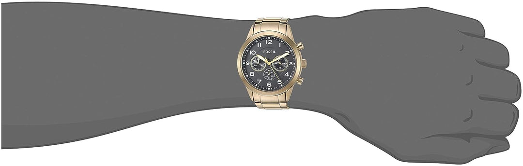 Fossil Men's Flynn Pilot Stainless Steel Watch - BQ2121, Gold - 3alababak
