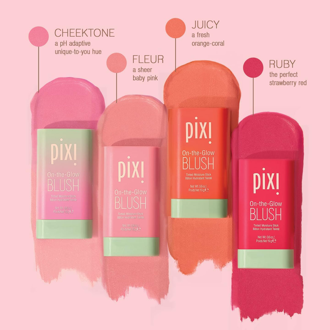 Pixi On-the-Glow Blush Stick , Hydrating Tinted Moisture Stick for Cheeks and Lips with Ginseng, Aloe Vera and Fruit Extracts, Twist-Up Design, Paraben-Free, 19g / 0.6 oz