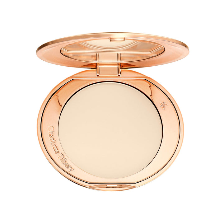 Charlotte Tilbury Airbrush Flawless Finish Setting Powder - Pore-Blurring Pressed Powder for Face Makeup to Minimize Shine with a Soft-Focus Finish - Full Size