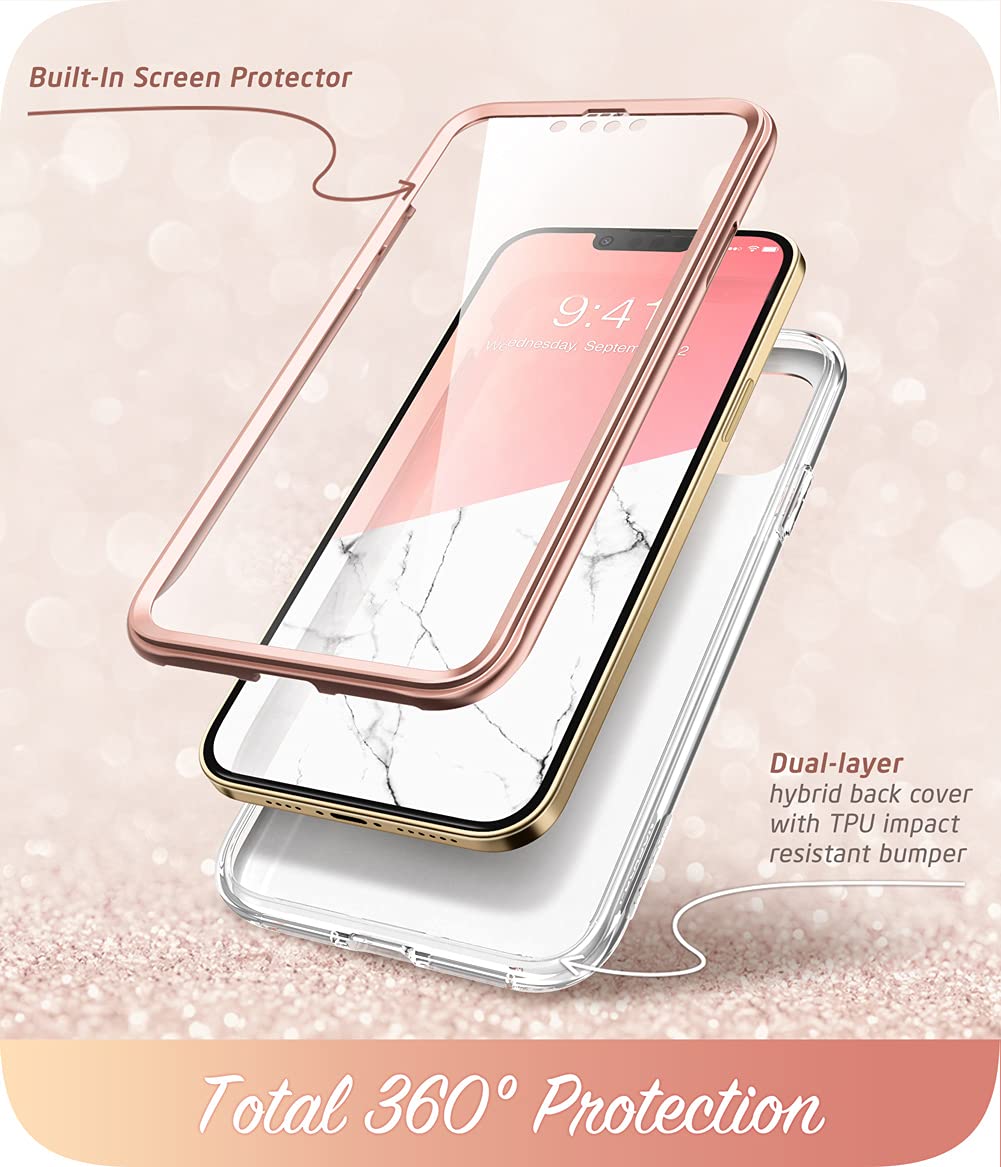 i-Blason Cosmo for iPhone 13 Pro Max Case [Built-in Screen Protector] [Military-Grade Protection] Slim Full-Body Stylish Protective Shockproof Phone Case for iPhone 13 Pro Max (Butterfly)