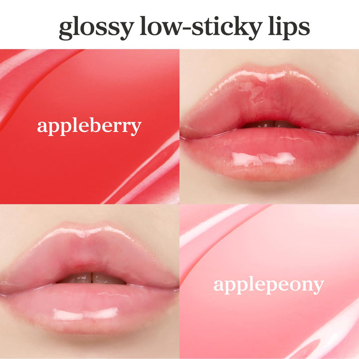 NOONI Korean Lip Oil - Applemint | Long-Lasting, Moisturizing, Plumping, Revitalizing for Dry Lips, Waterproof, No Peel Off, Hydrating, Nourishing Crystal Clear Lip Stain, 0.12 FL Oz