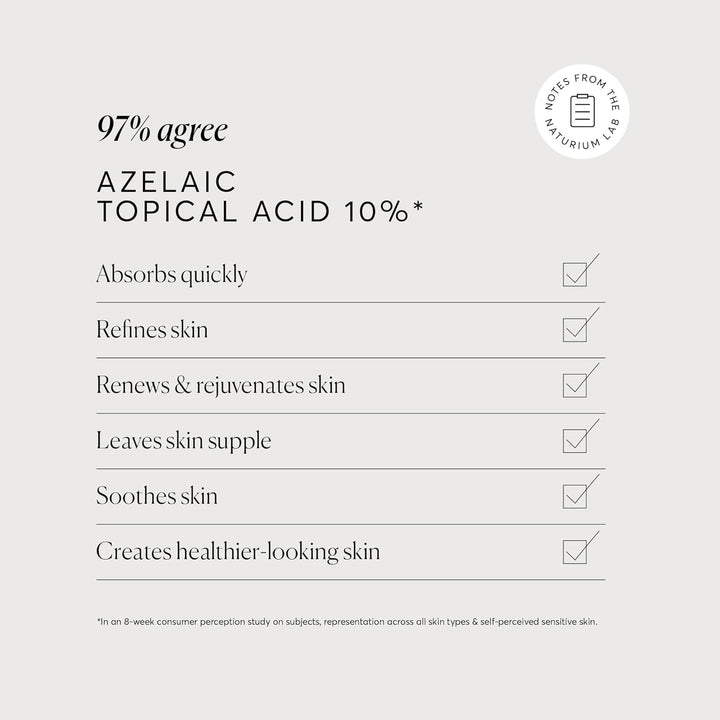 Naturium Azelaic Topical Acid 10%, Face &amp; Skin Care Beauty Treatment with Niacinamide &amp; Vitamin C, 1 oz