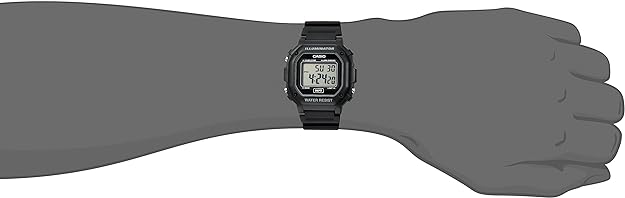 Casio F108WH Series | Men's Digital Watch | Illuminator | Water Resistant | LED Light | Daily Alarm | 1/100 SEC Stopwatch | 3 Hands (HR, Min, SEC) | Date/Day Display | Daily Alarm | 7 Year Battery