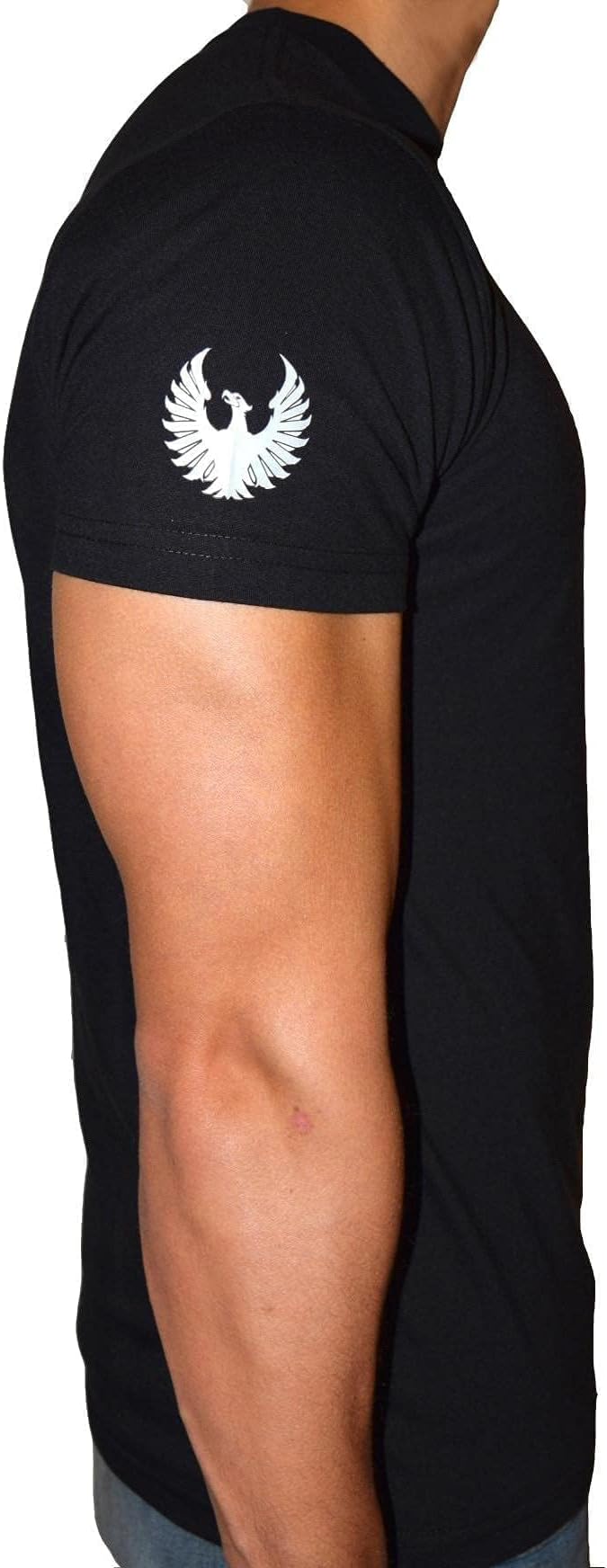 PHOENIX Basic Black Round Neck T-Shirt For Men
