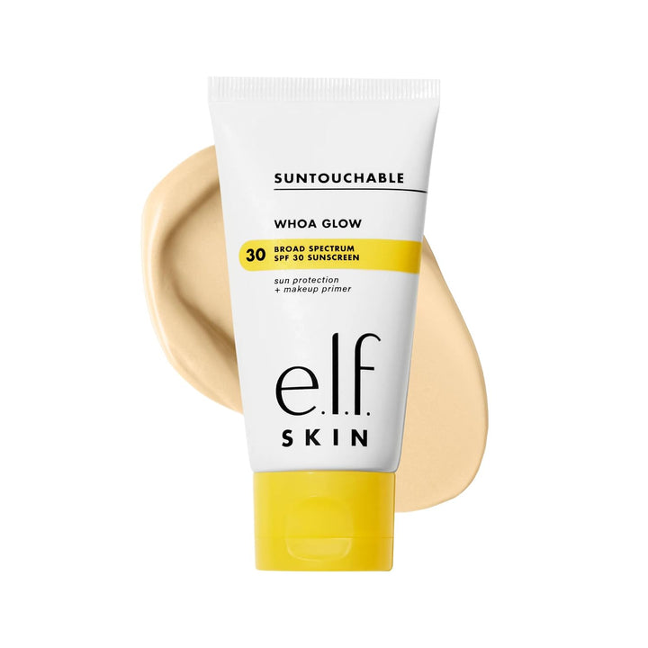 إي.إل.إف. سكين واقي شمسي للوجه وبرايمر مكياج سنتاتشابل ووه جلو بمعامل حماية SPF 30 مع حمض الهيالورونيك، نباتي ولم يُجرب على الحيوانات 1.69 أونصة سائلة