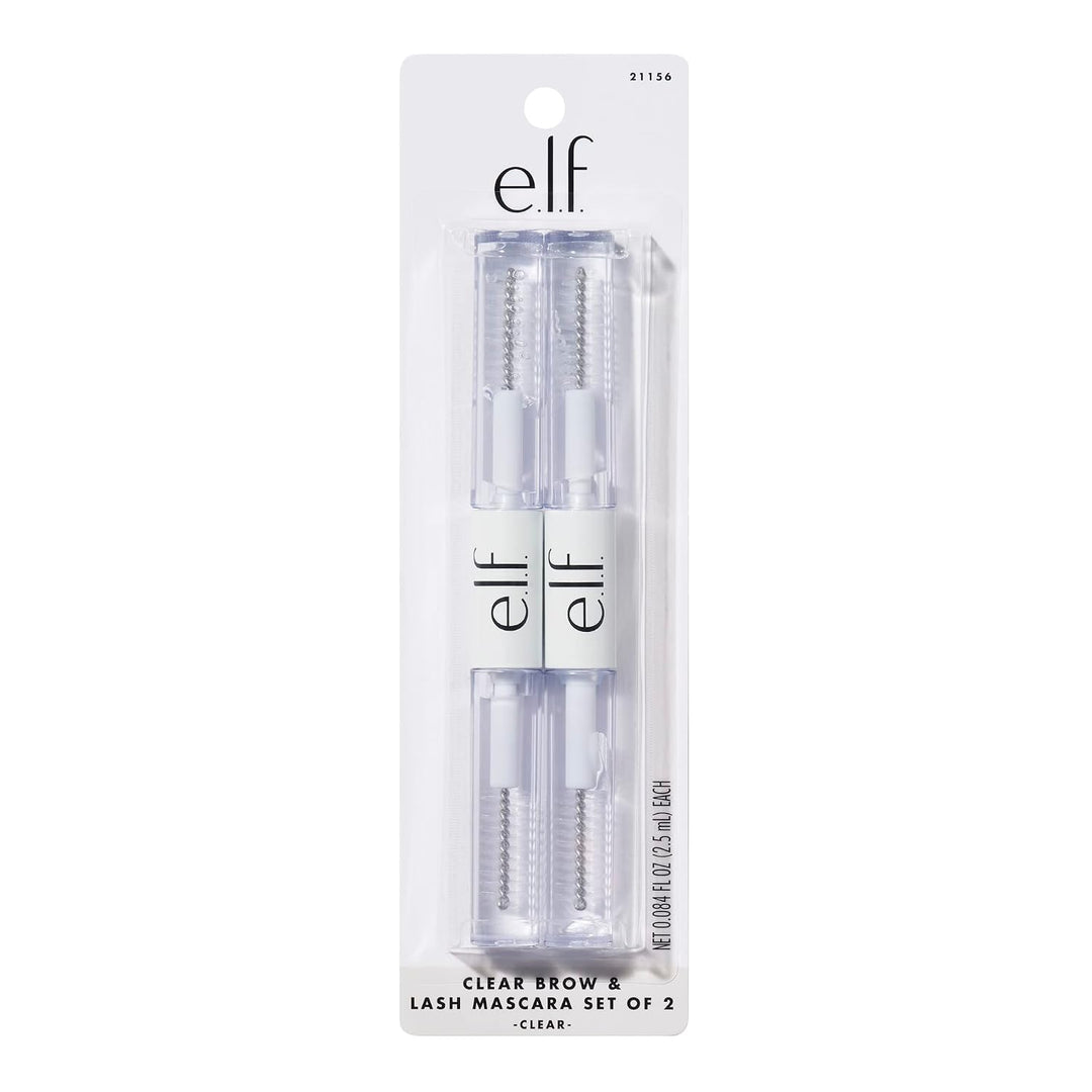 e.l.f. Clear Brow &amp; Lash Mascara, Dual-Sided Brushable Clear Gel For Groomed Brows &amp; Eyelashes, Long-Wear Conditioning Formula, Vegan &amp; Cruelty-Free