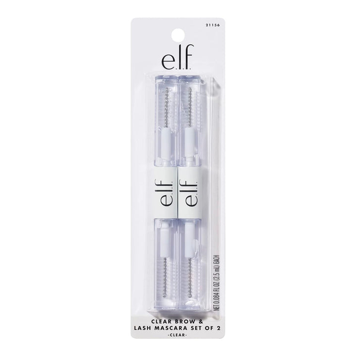 e.l.f. Clear Brow &amp; Lash Mascara, Dual-Sided Brushable Clear Gel For Groomed Brows &amp; Eyelashes, Long-Wear Conditioning Formula, Vegan &amp; Cruelty-Free