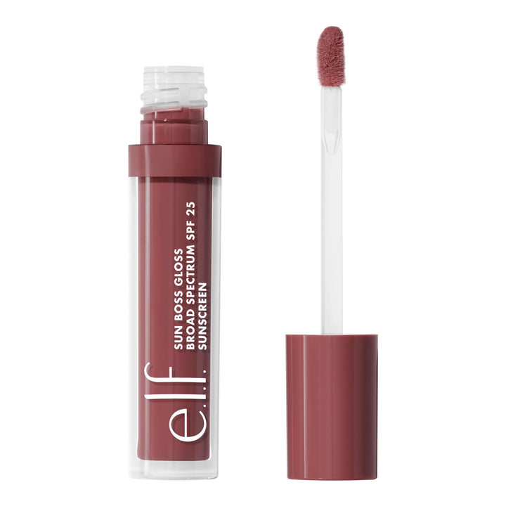 e.l.f. Sun Boss Gloss SPF 25, Pigmented Lip Gloss For A High-Shine Finish, Moisturizing &amp; Conditioning Formula, Vegan &amp; Cruelty-Free