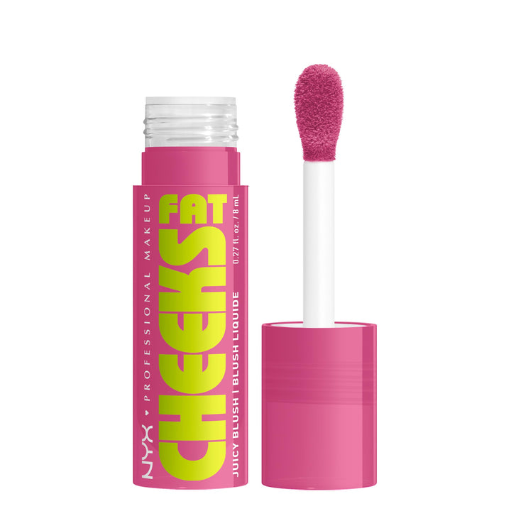 NYX PROFESSIONAL MAKEUP Fat Cheeks Liquid Blush, Buildable, Dewy Blush with Long-Lasting 12HR Wear - Blueberry Burst (Cool Purple)