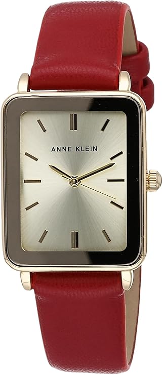 Anne Klein AK/3702BKBK Women's Strap Watch - Red/Gold