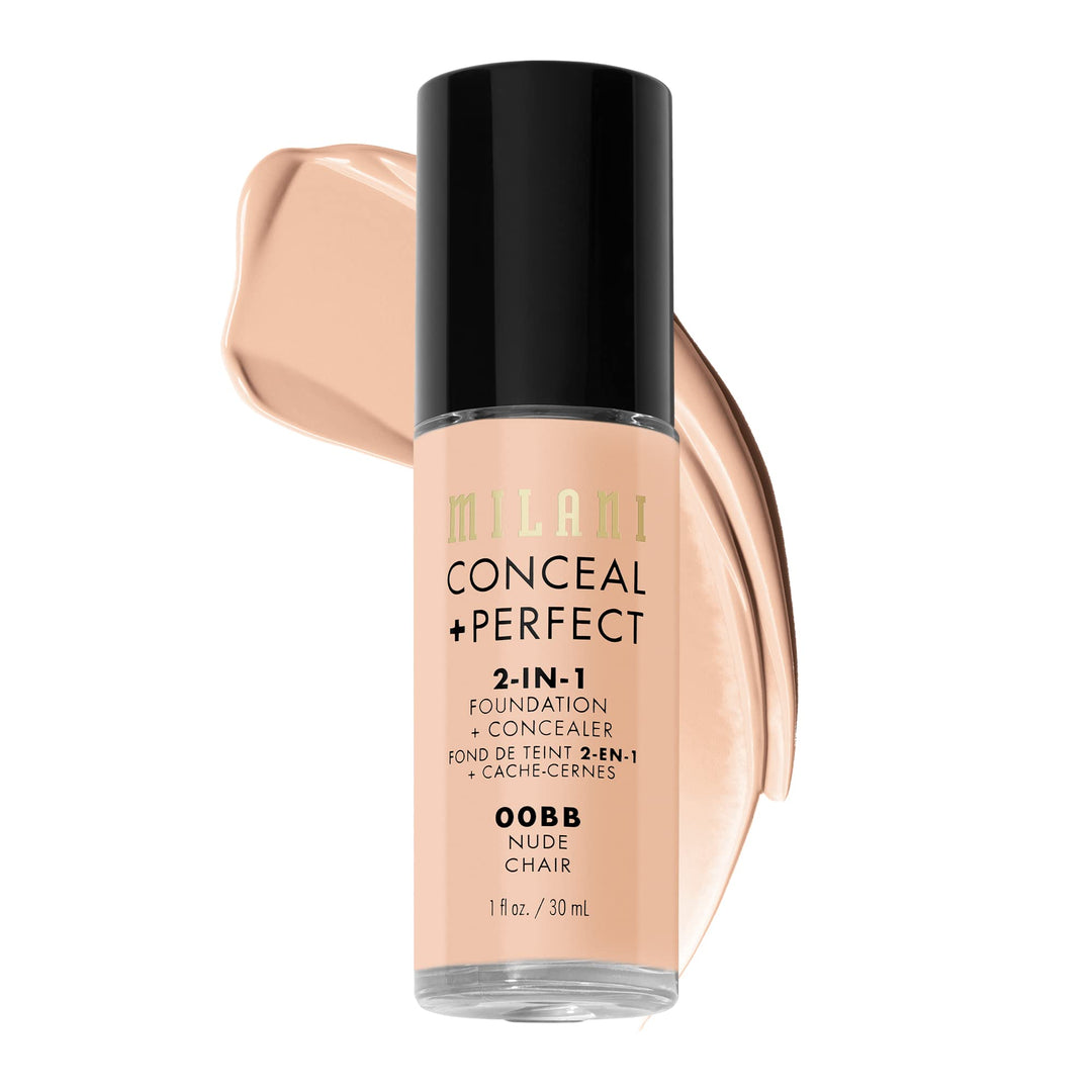 Milani Conceal + Perfect 2-in-1 Foundation + Concealer for a Flawless Complexion, Under Eye Corrector, Cover Redness and Imperfections, Waterproof and Sweatproof