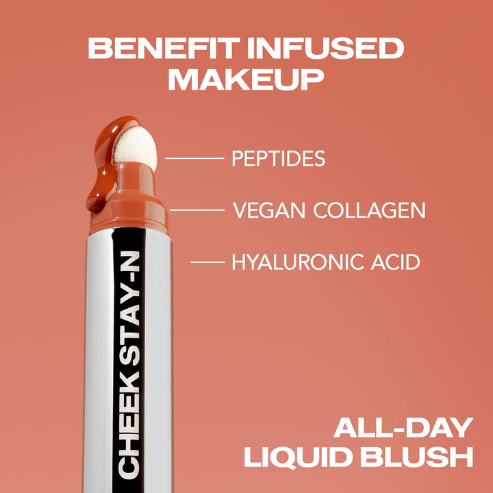 Sacheu Cheek STAY-N Liquid Blush for Cheeks — High Pigment, Buildable, Lightweight Cream Blush for Dewy &amp; Radiant Flushed Cheeks — Long-lasting &amp; Cruelty Free 0.34 Fl Oz