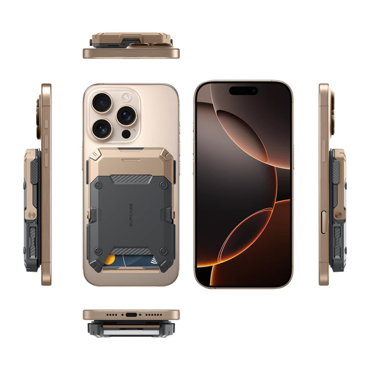 SUPCASE for MagSafe Wallet with Adjustable Stand, Hold 5 Cards, RFID Blocking, Strong Magnetic Lock, Magnetic Wallet for Men, Phone Card Holder Tripod for iPhone 18/17/16/15/14/13/12 Series