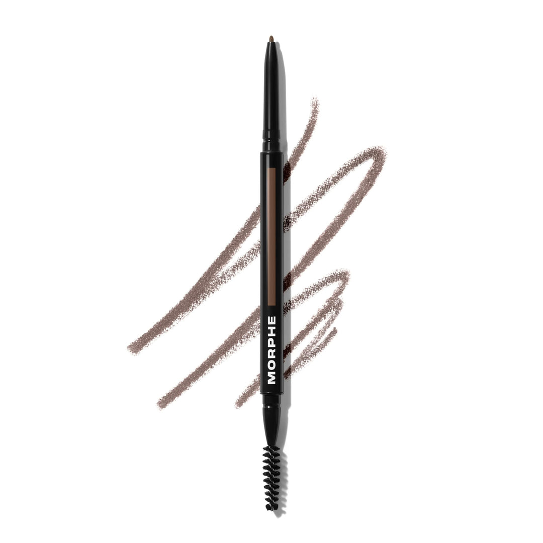 Morphe Micro Dual Eyebrow Pencil - Dual-Ended Brow Pencil Featuring a Retractable, Ultra-Precise, Pointed Tip - Richly Pigmented, Smooth-Gliding, Long-Lasting Wax Formula