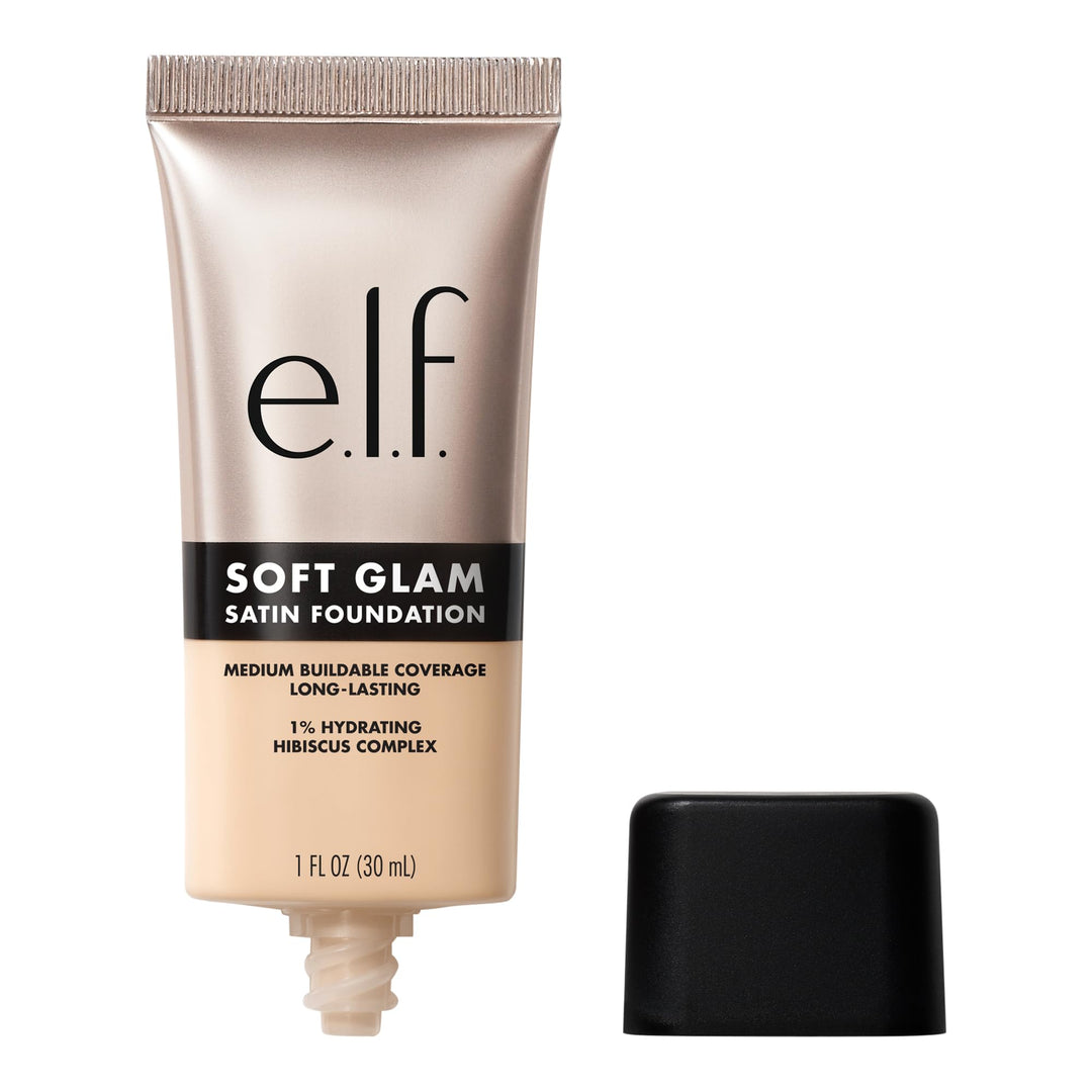 e.l.f. Soft Glam Foundation, Medium Coverage, Long-Lasting & Buildable Foundation For A Smooth, Satin Finish, Vegan & Cruelty-Free, 32 Medium Neutral