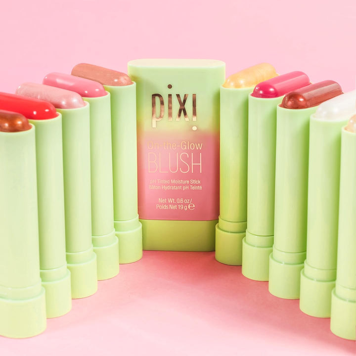 Pixi On-the-Glow Blush Stick , Hydrating Tinted Moisture Stick for Cheeks and Lips with Ginseng, Aloe Vera and Fruit Extracts, Twist-Up Design, Paraben-Free, 19g / 0.6 oz