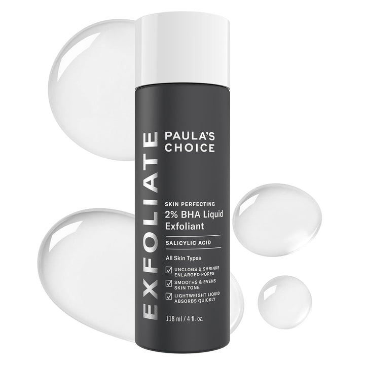 Paula's Choice Skin Perfecting 2% BHA Liquid Salicylic Acid Exfoliant, Gentle Facial Exfoliator for Blackheads, Large Pores, Wrinkles & Fine Lines