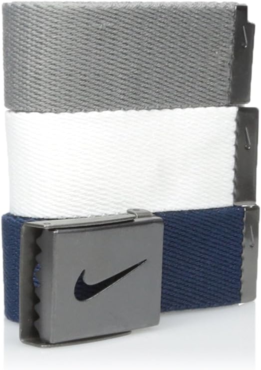 Nike Men's DS5006 3 Pack Golf Web Belt - White/Gray/Navy - 3alababak