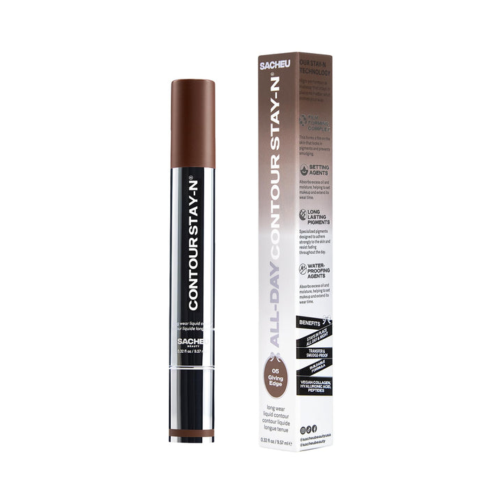 Sacheu Liquid Contour STAY-N Cream Contour, Longwear, Blendable &amp; builable formula, lightweight, transfer &amp; smudge-proof, vegan collagen, hyaluronic acid &amp; peptide